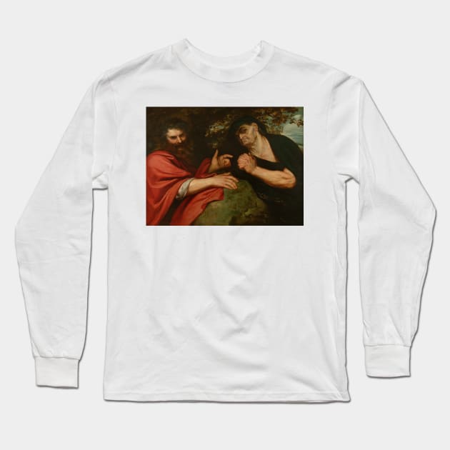 Democritus and Heraclitus by Peter Paul Rubens Long Sleeve T-Shirt by Classic Art Stall